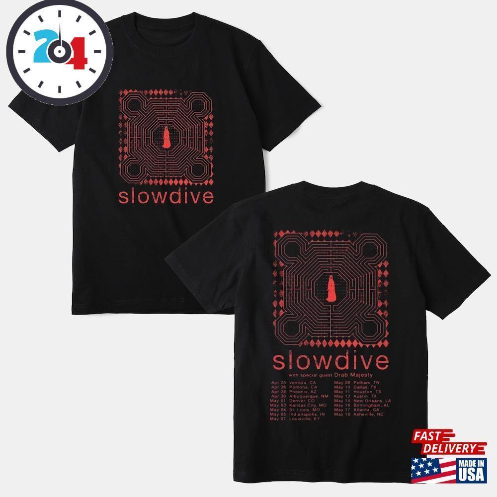 Slowdive  Tour Crewneck Short Sleeve Unisex T-Shirt Band 2 Sided